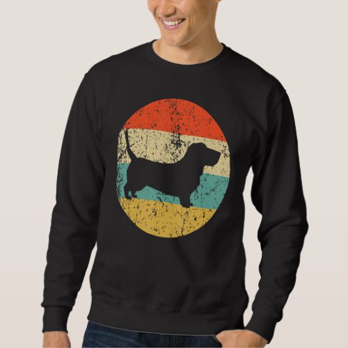 Basset Hound  Vintage Retro Basset Hound Dog  Sweatshirt