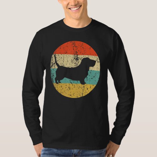 Basset Hound  Vintage Retro Basset Hound Dog  T_Shirt