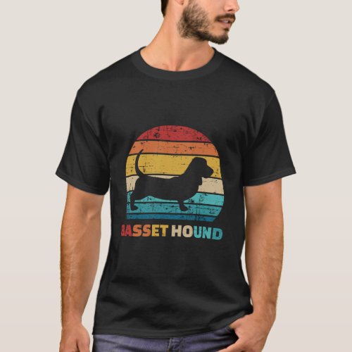 Basset Hound Vintage Retro T_Shirt
