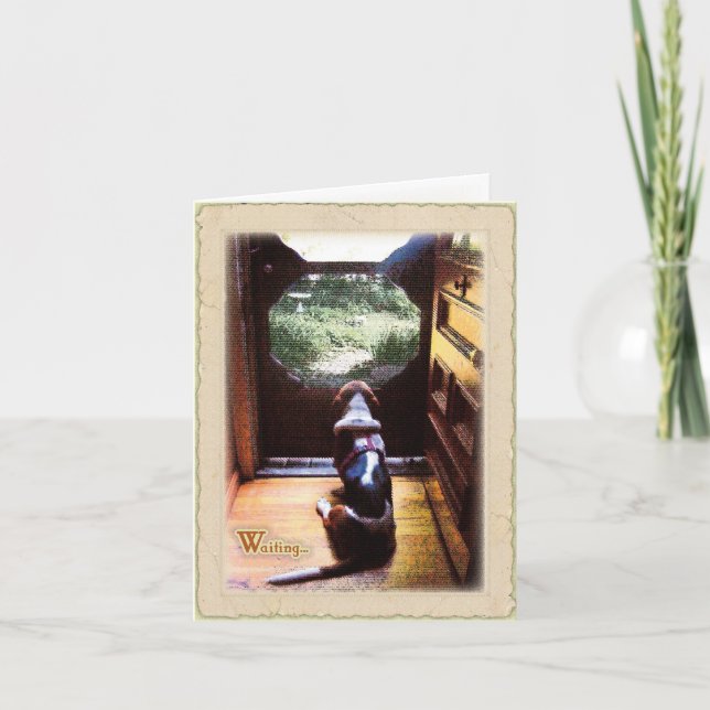 Basset Hound waiting Card (Front)