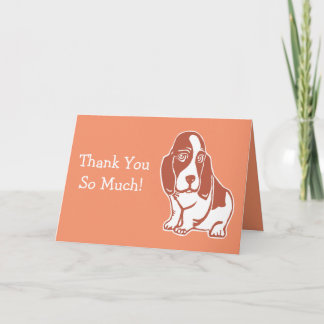 Basset Hound Warm Orange Thank You Card