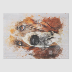 Basset Hound Watercolor Decoupage Tissue Paper