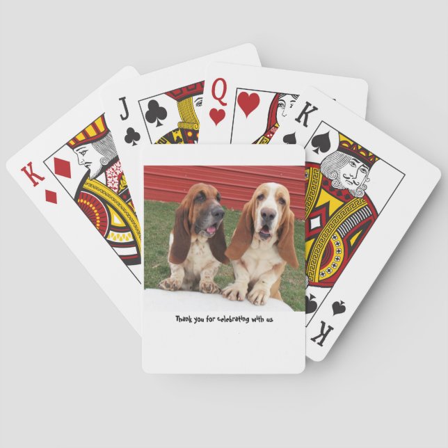 Basset hound wedding favor playing cards (Back)