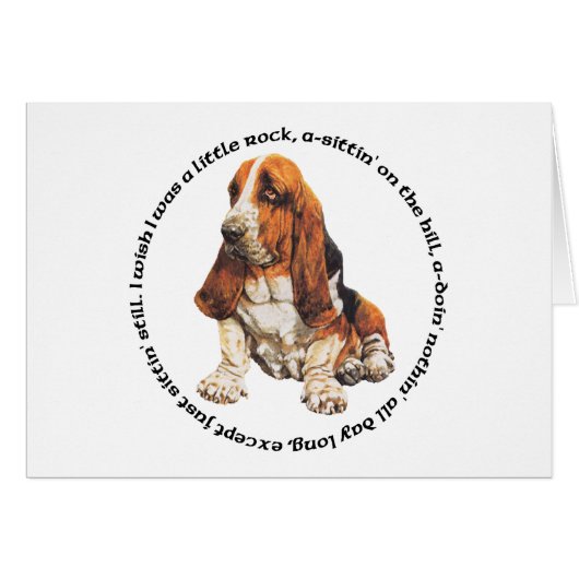 Basset Hound Wishing Ditty Cards (Front Horizontal)