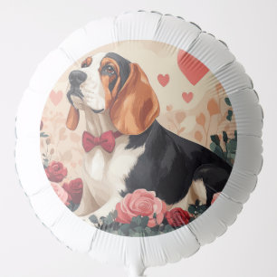 Basset Hound with Roses - Valentine's Day Balloon