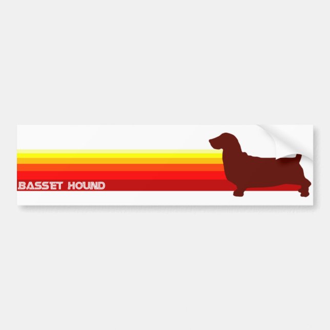 Basset Hound With Stripes Bumper Sticker (Front)