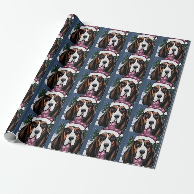 BASSET HOUND  WRAPPING PAPER (Unrolled)