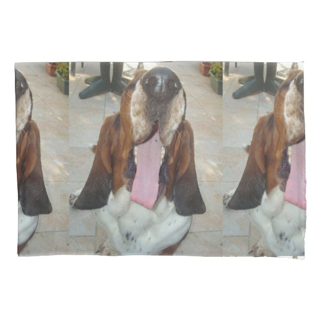 basset_hound yawning pillow case (Front-Left)