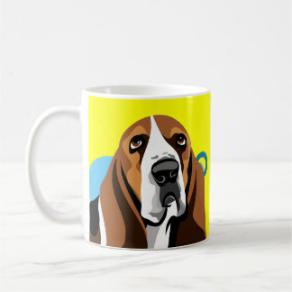 Basset Hound Yellow Mugs