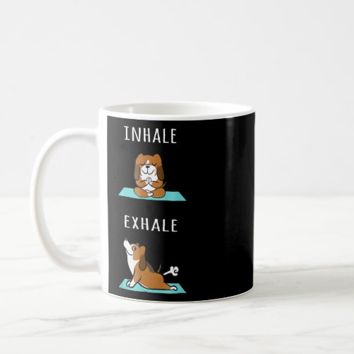 Basset Hound Yoga Inhale Exhale Funny Dog Cute  Coffee Mug