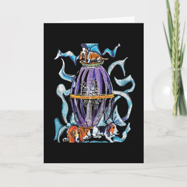 Basset Hounds & Bows - Plain Card (Front)