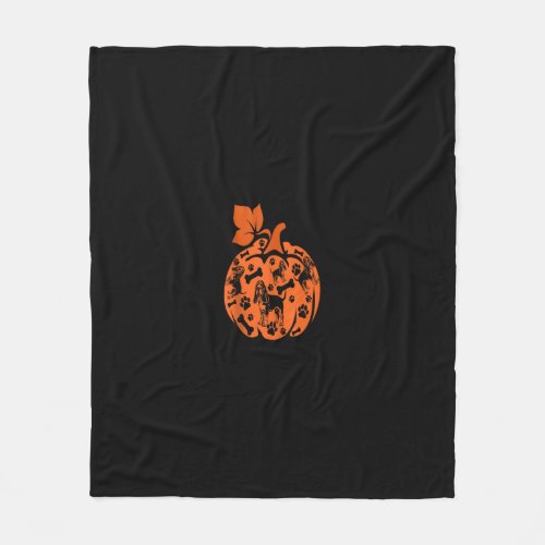 Basset Hounds Cute Pumpkin Shape Halloween Thanksg Fleece Blanket