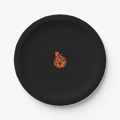 Basset Hounds Cute Pumpkin Shape Halloween Thanksg Paper Plates