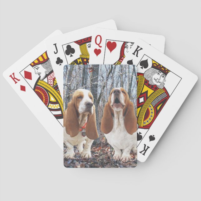 Basset Hounds in the Woods Poker Cards (Back)