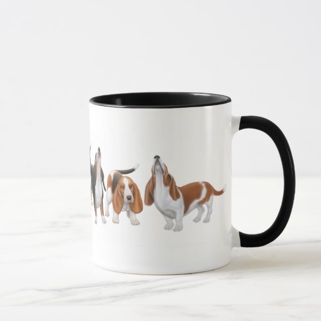 Basset Hounds Ringer Mug (Right)