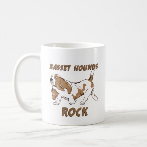 bASSET HOUNDS ROCK CARTOON Coffee Mug