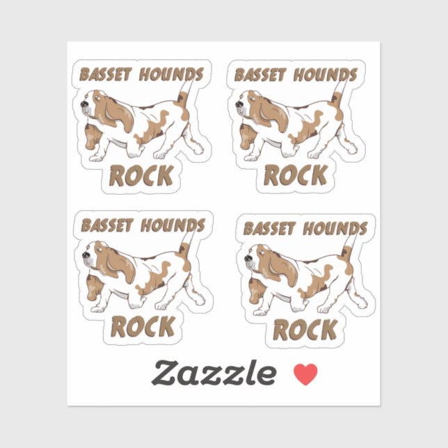 BASSET HOUNDS ROCK STICKER (Sheet)