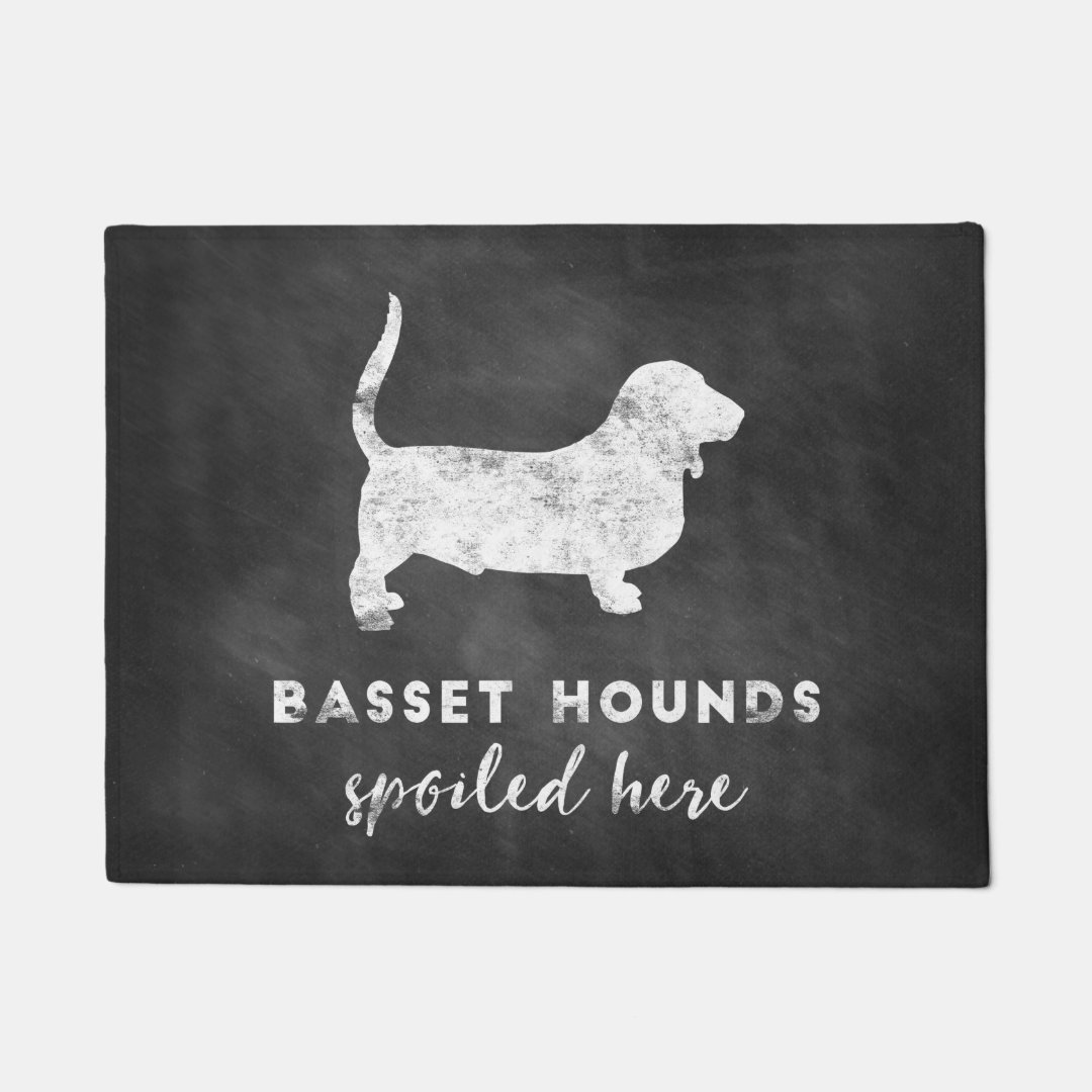 Basset Hounds Spoiled Here Vintage Chalkboard Doormat Zazzle
