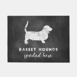 Basset Hounds Spoiled Here Vintage Chalkboard Doormat