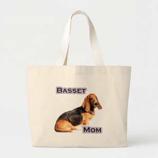 Basset Mom 4 Large Tote Bag