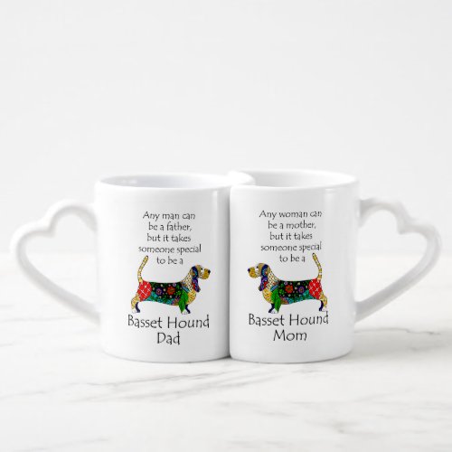 Basset Mom and Dad Mug Set