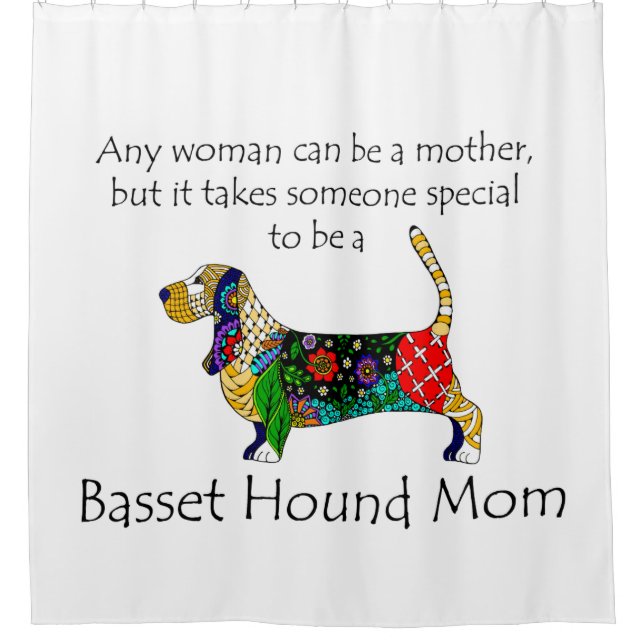 Basset Mom Shower Curtain (Front)