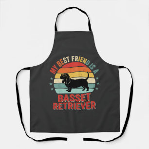 Basset Retriever Retro Sunset Dog Apron
