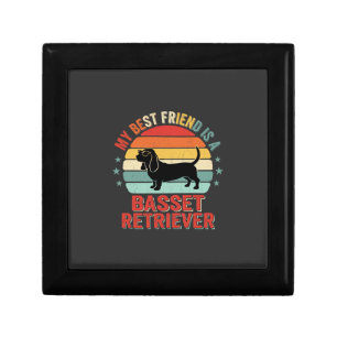 Basset Retriever Retro Sunset Dog Gift Box