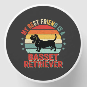 Basset Retriever Retro Sunset Dog Mini Candle Favors