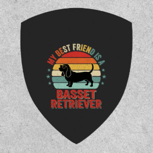 Basset Retriever Retro Sunset Dog Patch