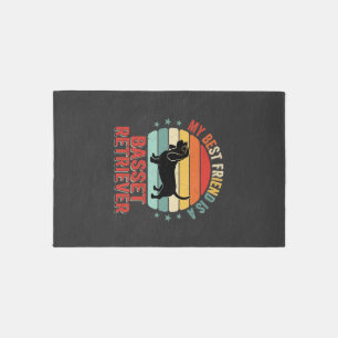 Basset Retriever Retro Sunset Dog Rug
