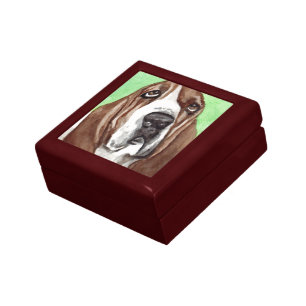Basset Watercolor Jewelry Box