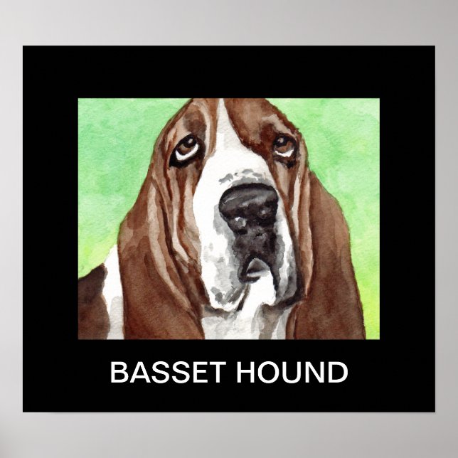 Basset Watercolor Poster (Front)