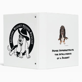 Basset with Glasses, Never Underestimate the In... 3 Ring Binder