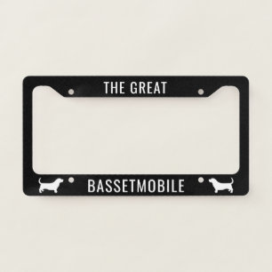 Bassetmobile Basset Hound Silhouettes - Custom License Plate Frame