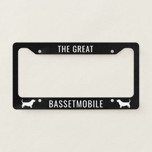 Bassetmobile Basset Hound Silhouettes _ Custom License Plate Frame