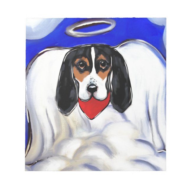 Bassett Hound Angel Notepad (Front)