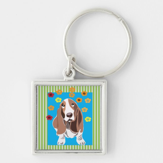 Bassett Hound Keychain (Front)