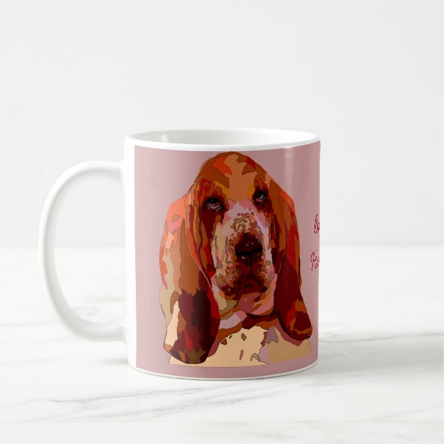Bassett Hound Mug in Bright Colors (Left)