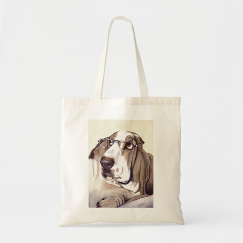 Bassett Hound Painted in Watercolour Tote Bag
