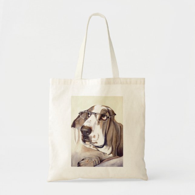 Bassett Hound Painted in Watercolour Tote Bag (Front)