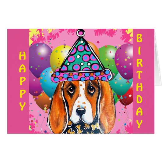 Bassett Hound  Party Dog Cards (Front Horizontal)