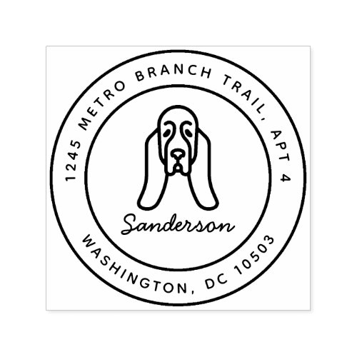 Bassett Hound Return Address Stamp Self_Inking