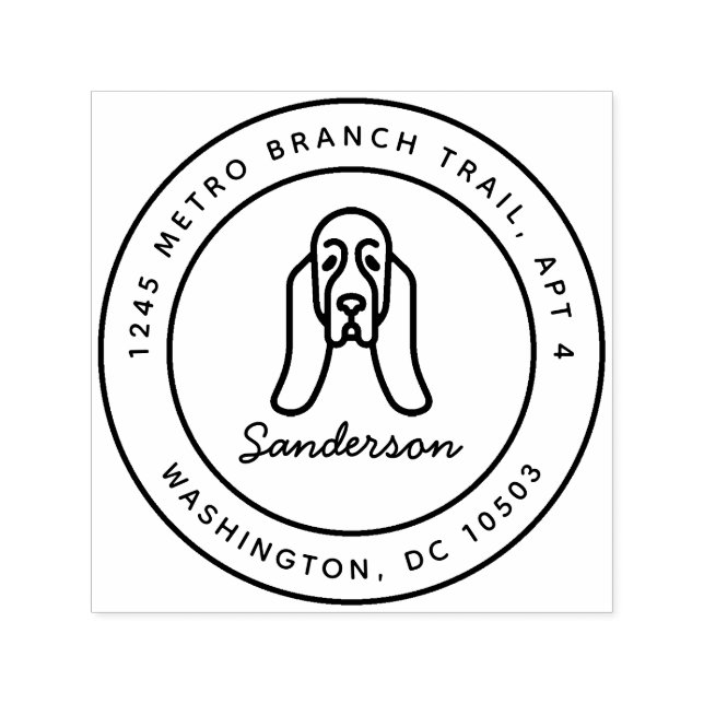 Bassett Hound Return Address Stamp Self-Inking (Design)