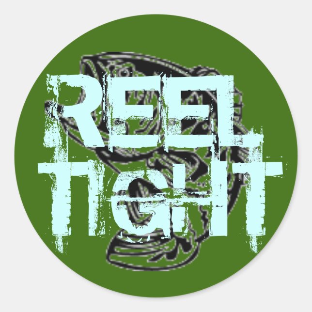BASSFISH2, REEL , TIGHT CLASSIC ROUND STICKER (Front)