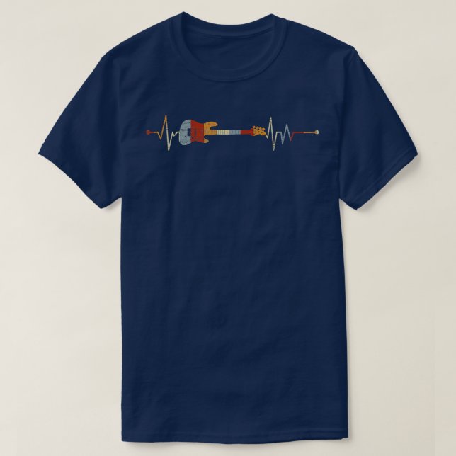 BassGuitarist Heartbeat Bass Guitar  T-Shirt (Design Front)