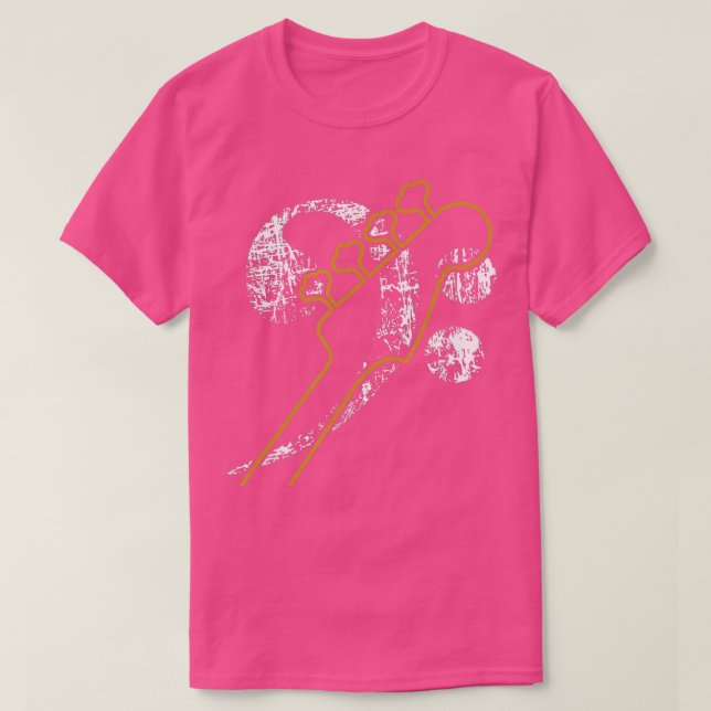 Bassguitarneck with Bass Clef for Bass Players Ban T-Shirt (Design Front)