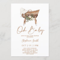 Bassinet Nursery Baby Shower Invitation