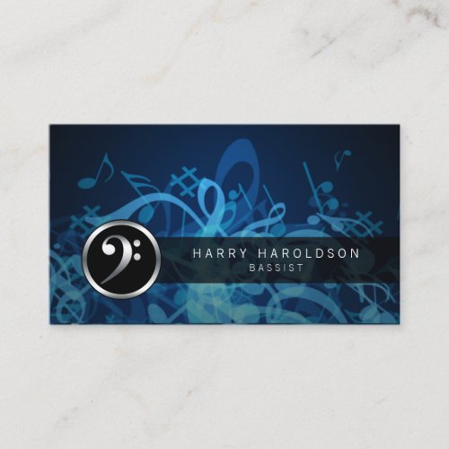 Bassist Bass Clef Bold Icon Business Card