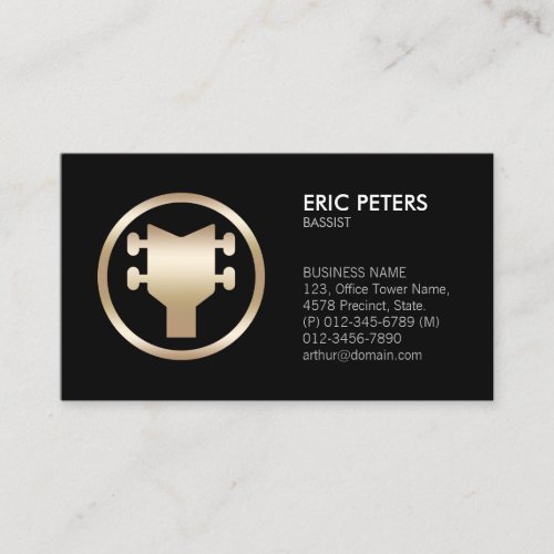 Bassist Bass Player Guitar Headstock Icon  Busines Business Card